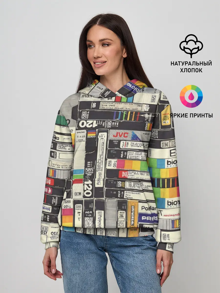 Женское худи / VHS-кассеты