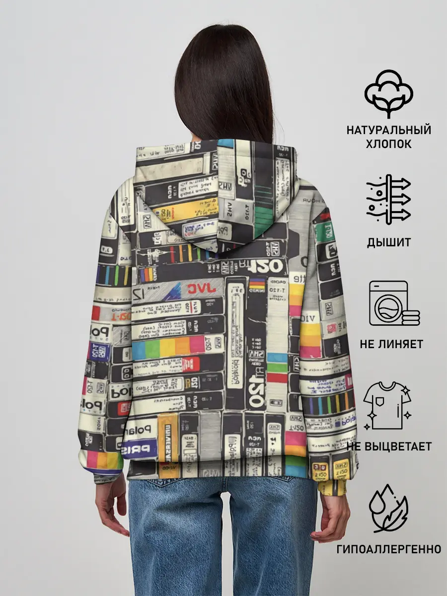 Женское худи / VHS-кассеты