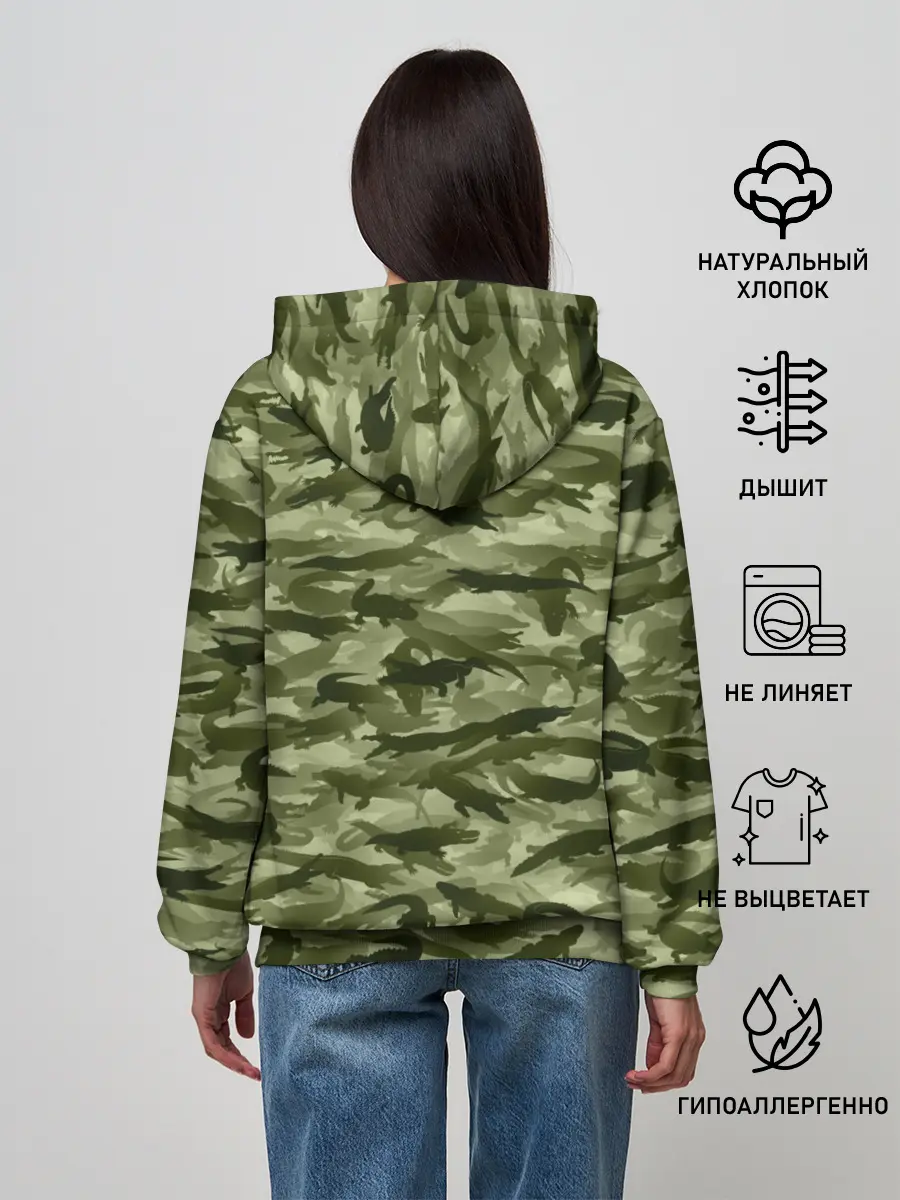 Женское худи / Камуфляж с крокодилами