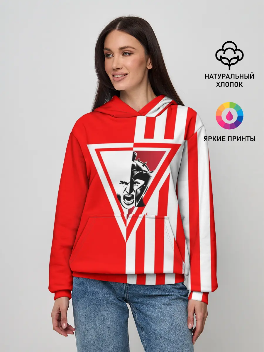 Женское худи / Красно-белый воин