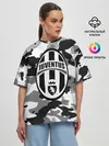 Женская футболка оверсайз / FC Juventus Camouflage