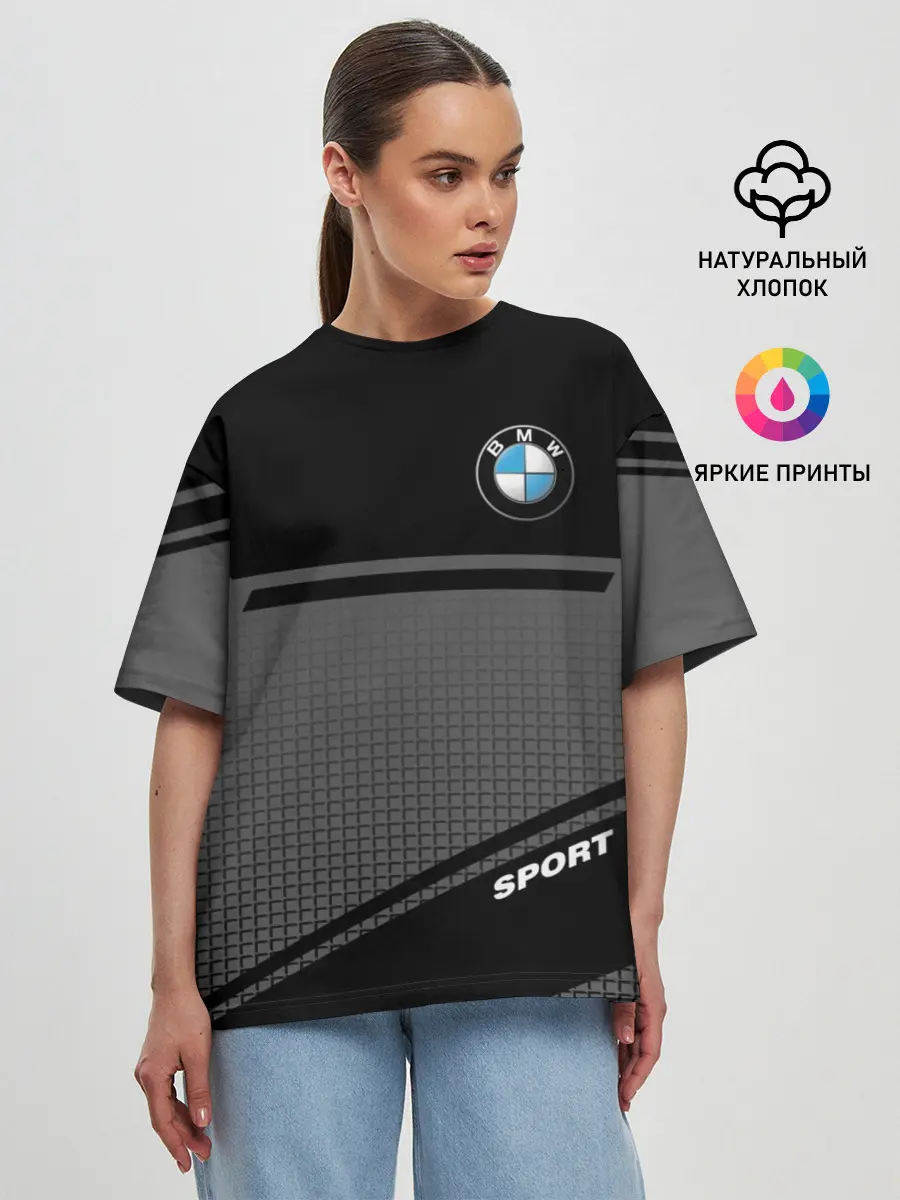 Женская футболка оверсайз / BMW SPORT | БМВ СПОРТ