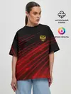Женская футболка оверсайз / Russia Sport 2018 uniform