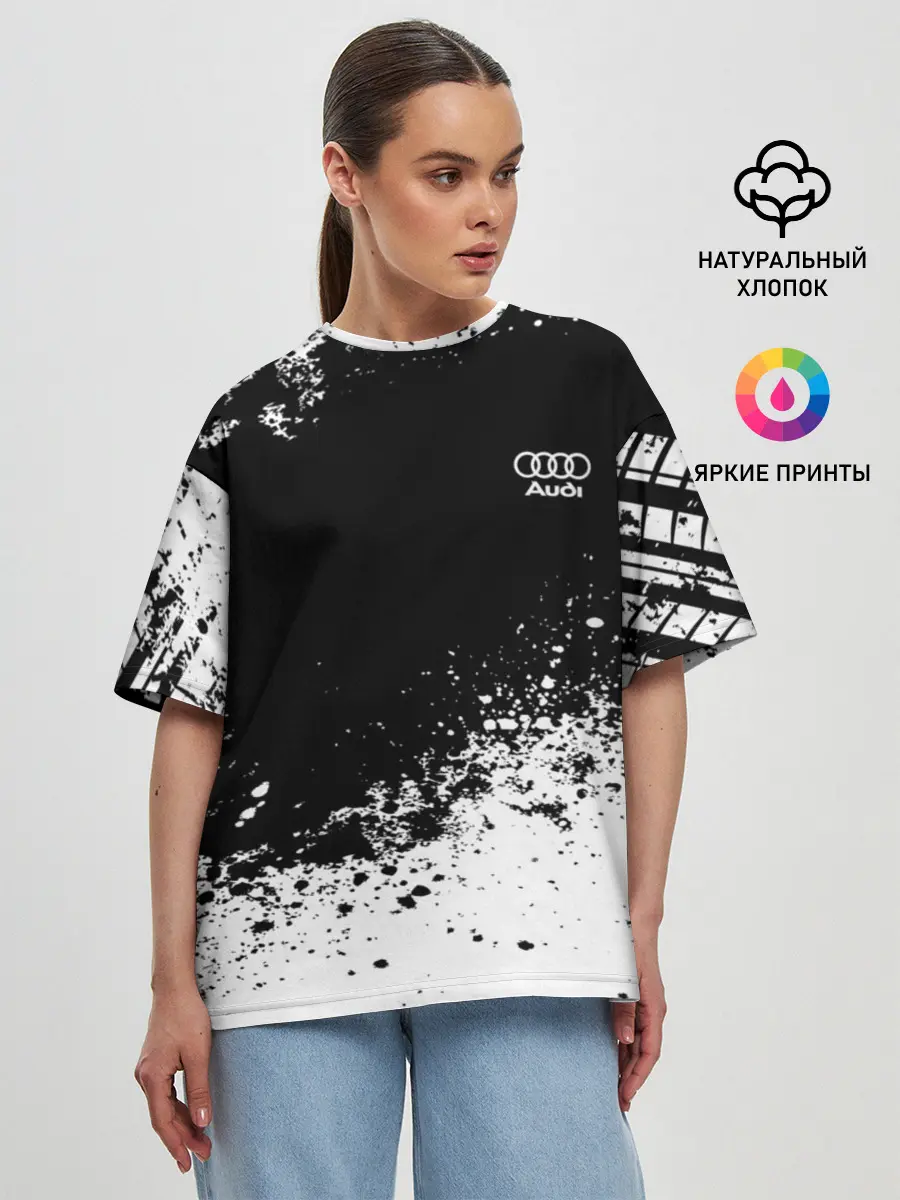 Женская футболка оверсайз / Audi brand motors