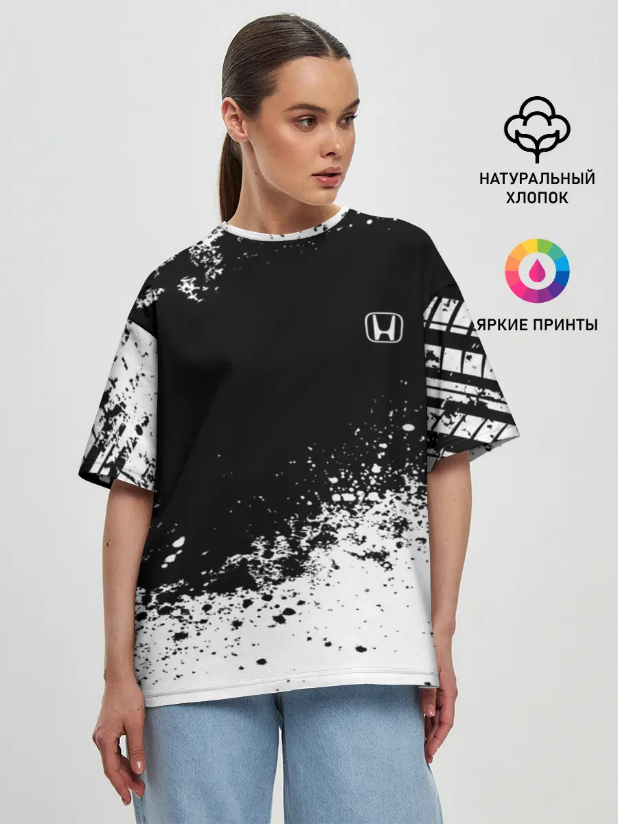 Женская футболка оверсайз / Honda brand motors
