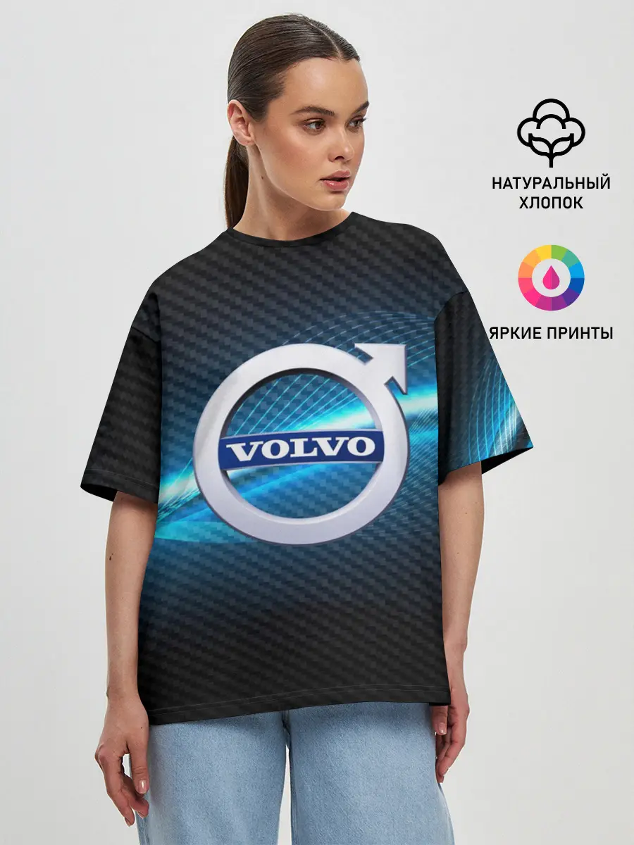 Женская футболка оверсайз / VOLVO machine motor XXI