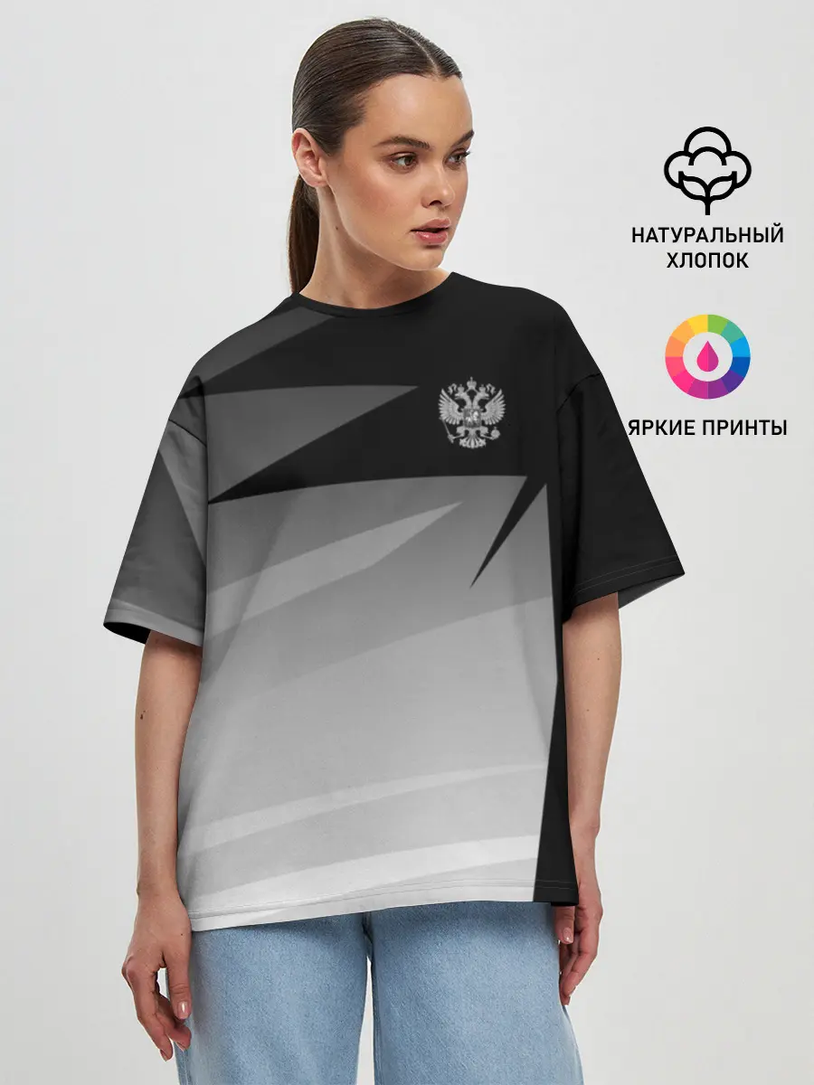 Женская футболка оверсайз / RUSSIA SPORT | РОССИЯ СПОРТ