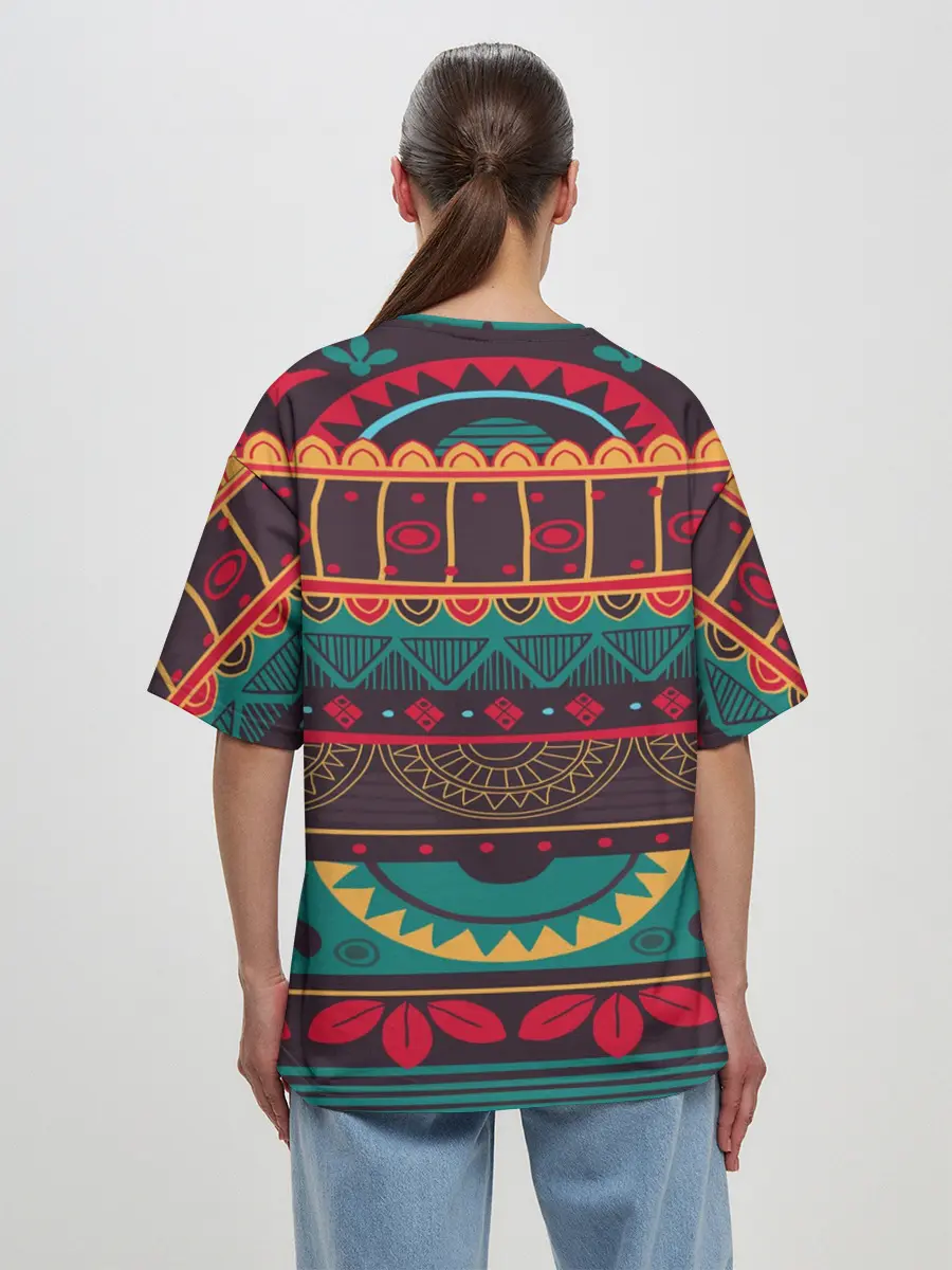 Женская футболка оверсайз / Мексиканский орнамент