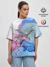 Женская футболка оверсайз / Акварельные разводы