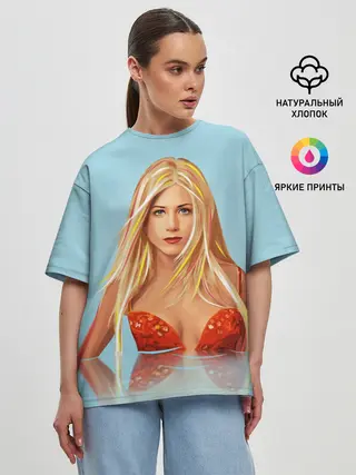 Женская футболка оверсайз / Дженнифер Энистон