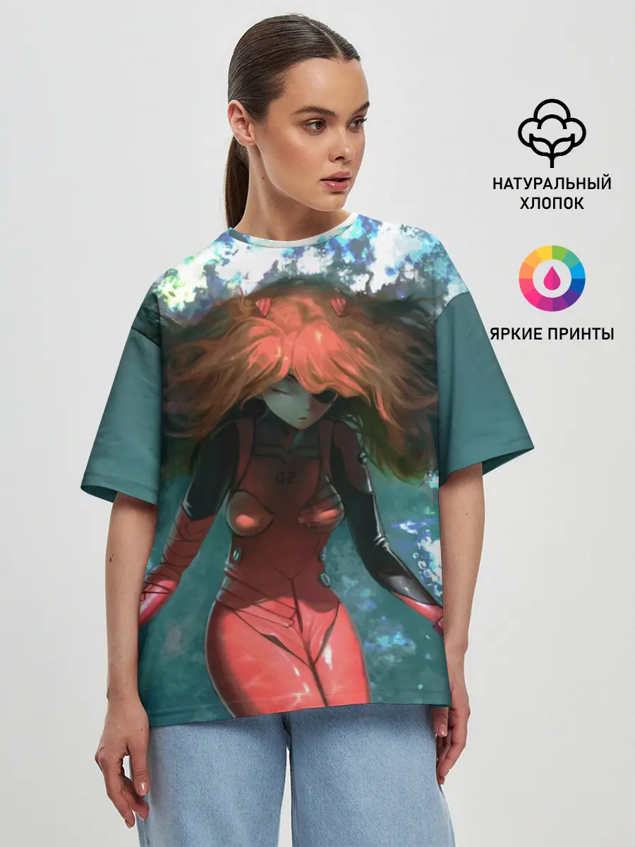 Женская футболка оверсайз / Rei Ayanami