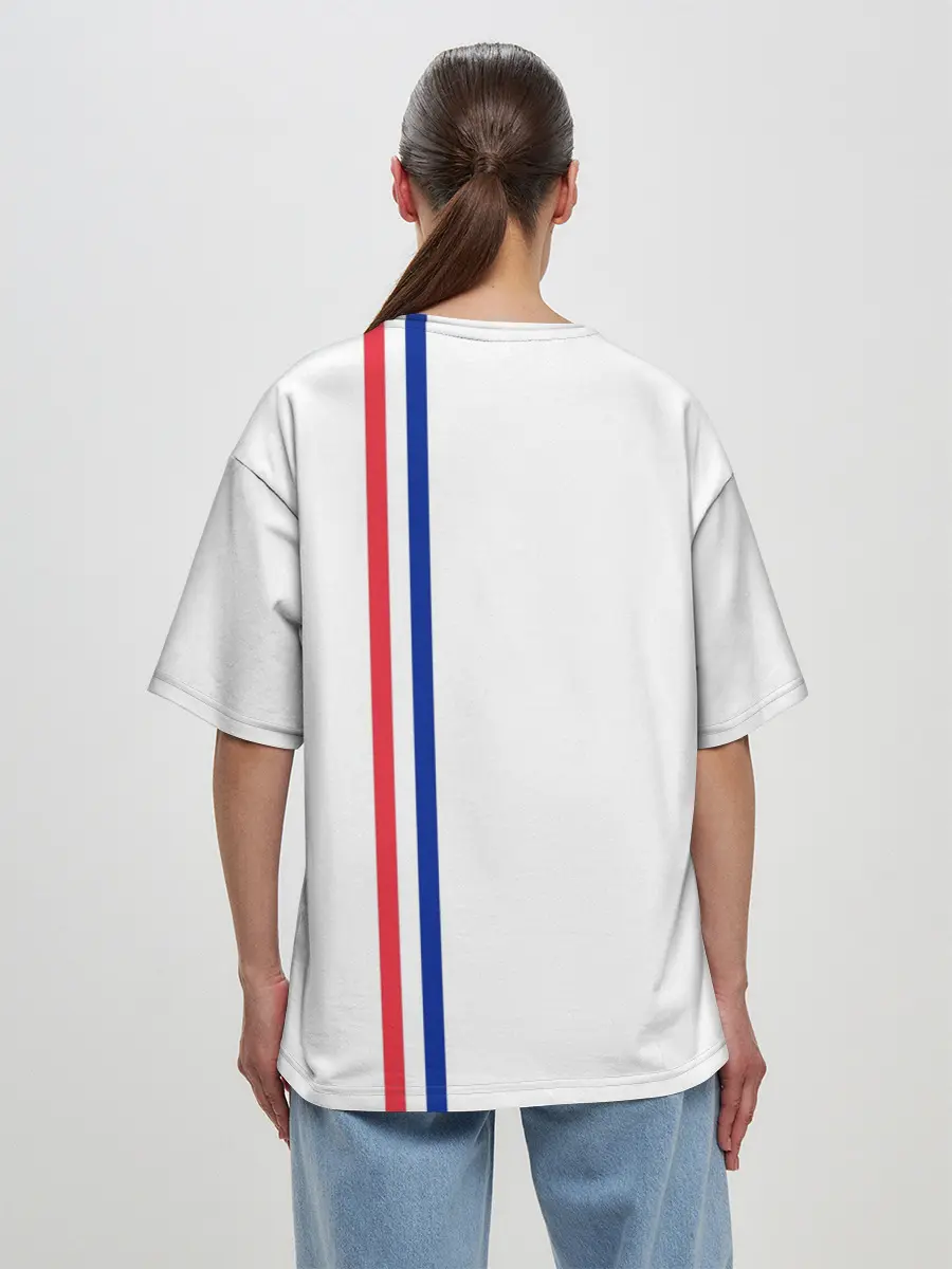 Женская футболка оверсайз / Франция, лента с гербом