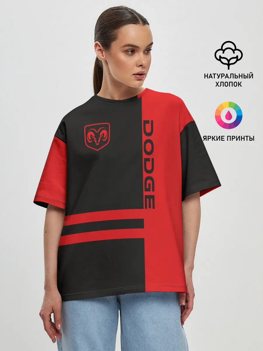 Женская футболка оверсайз / Dodge