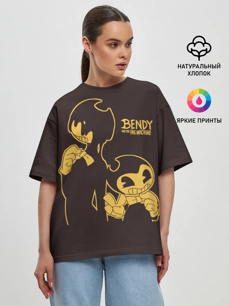 Женская футболка оверсайз / Bendy and the ink machine
