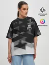 Женская футболка оверсайз / Real Madrid Geometry Sport
