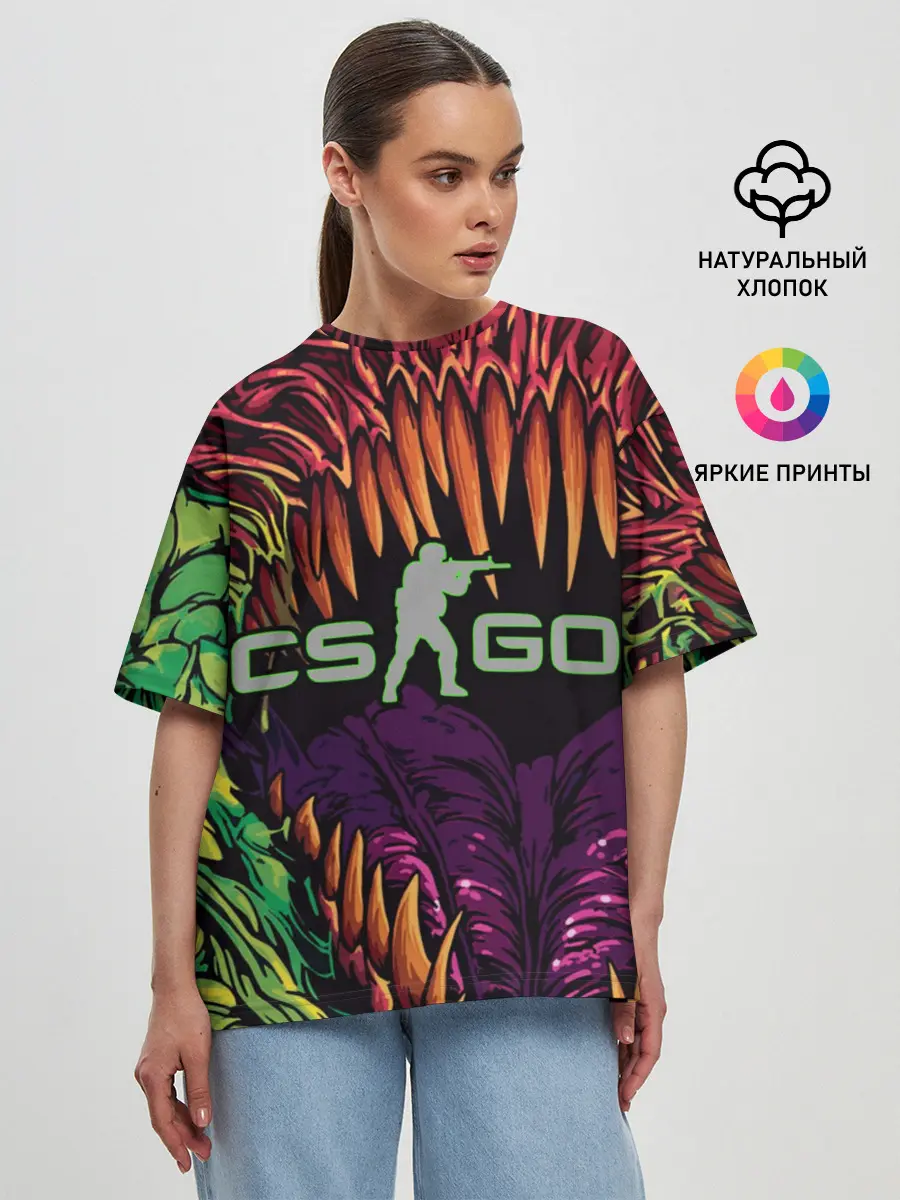 Женская футболка оверсайз / CS GO Huper beast