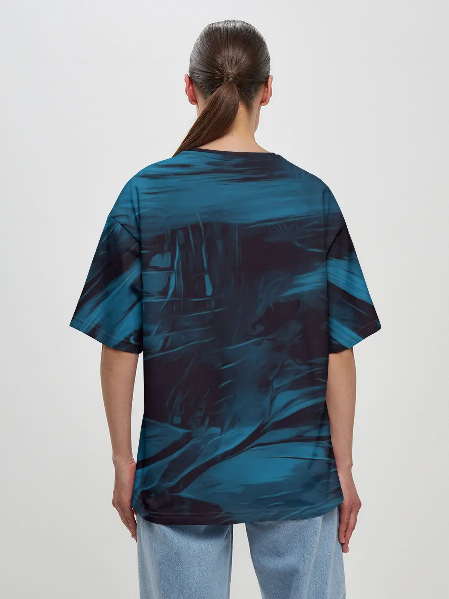 Женская футболка оверсайз / Холодные краски