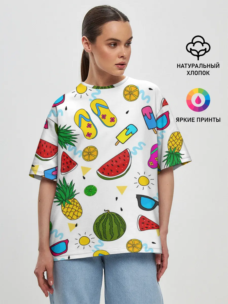 Женская футболка оверсайз / Летняя