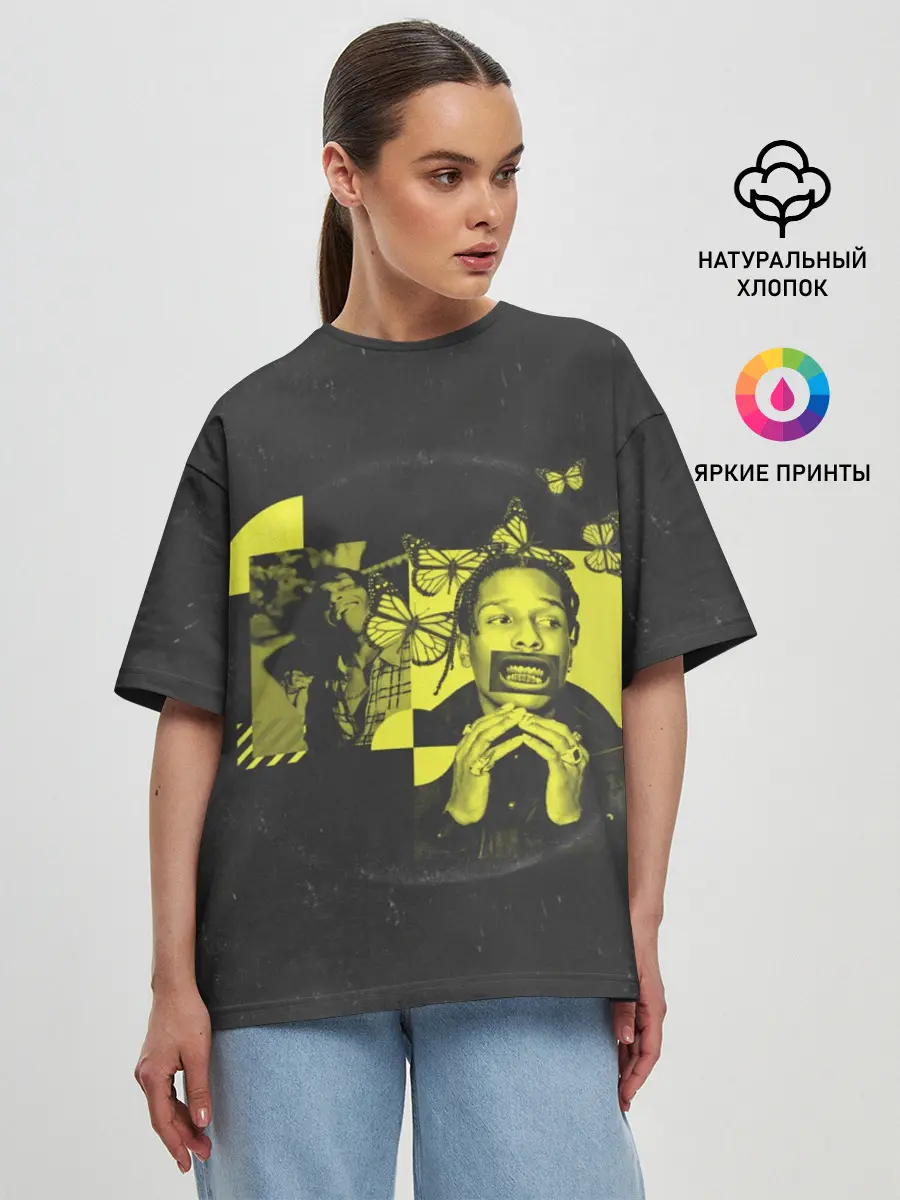 Женская футболка оверсайз / ASAP Rocky. TESTING