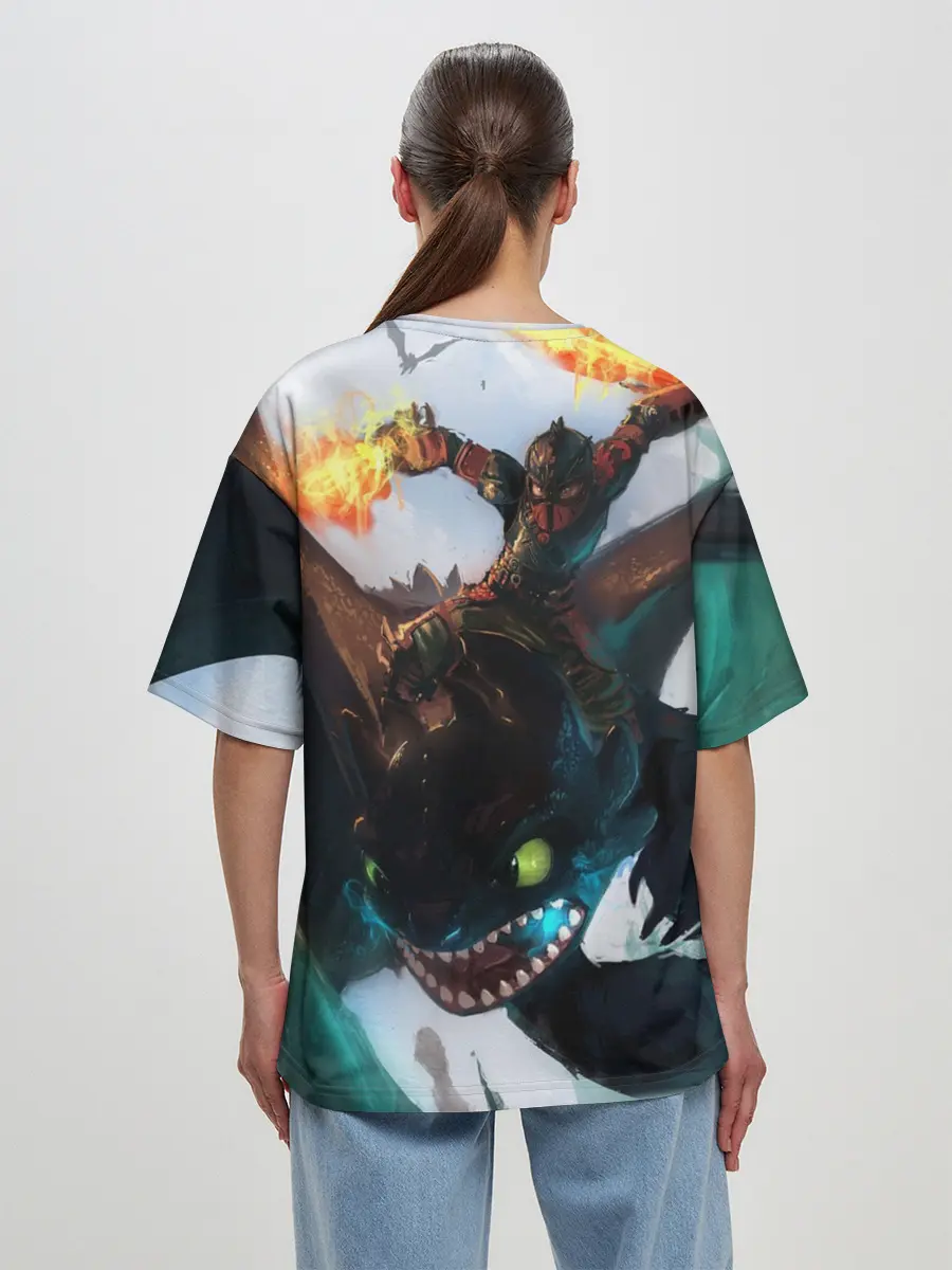 Женская футболка оверсайз / как приручить дракона