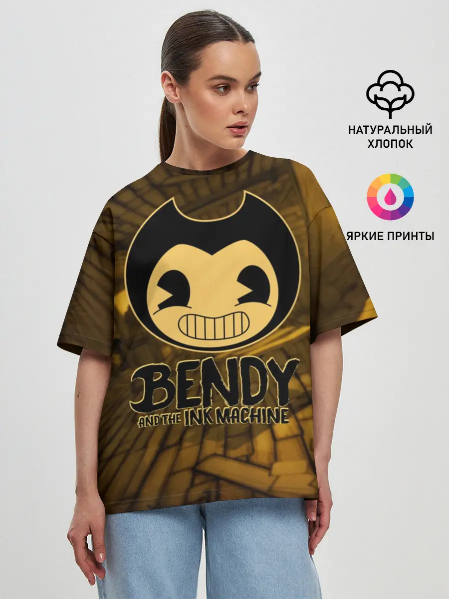 Женская футболка оверсайз / Bendy and the ink machine