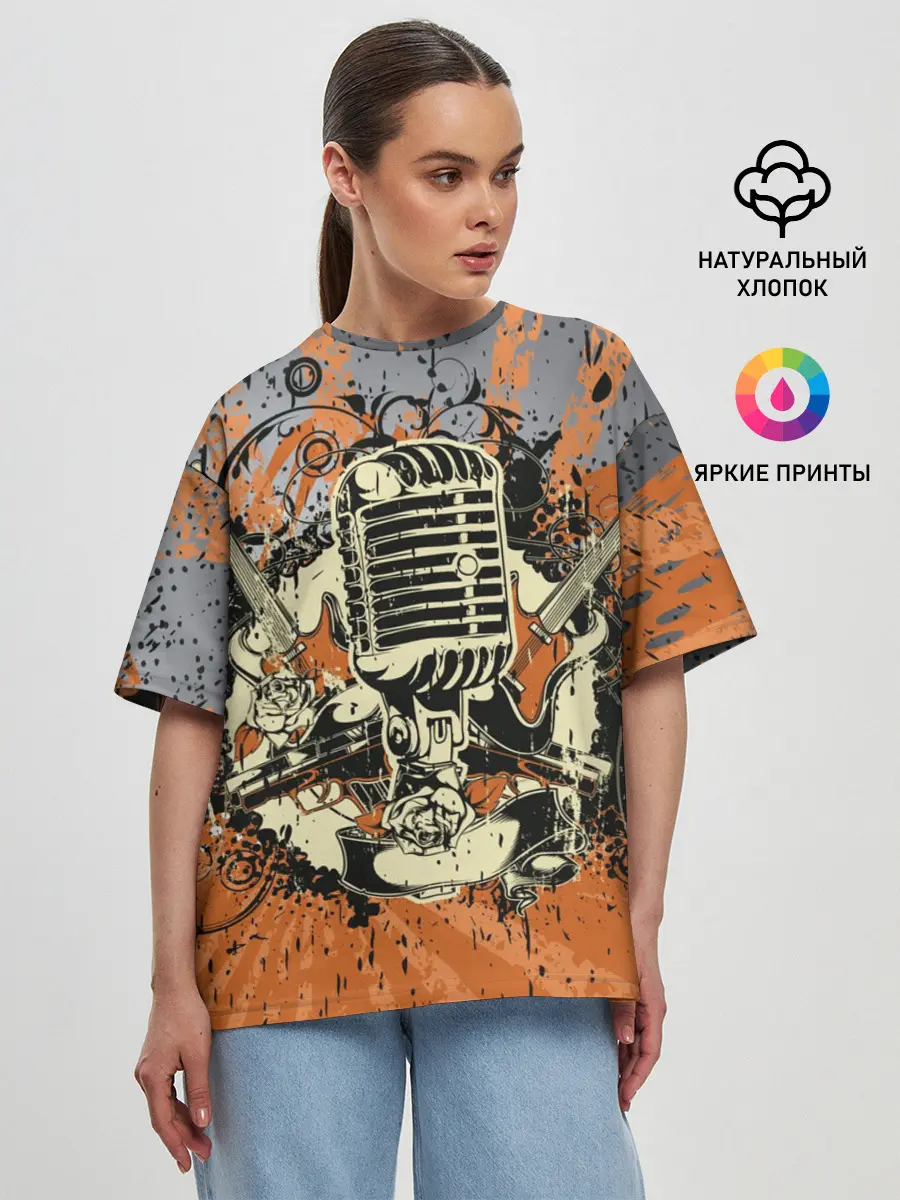 Женская футболка оверсайз / Microphone
