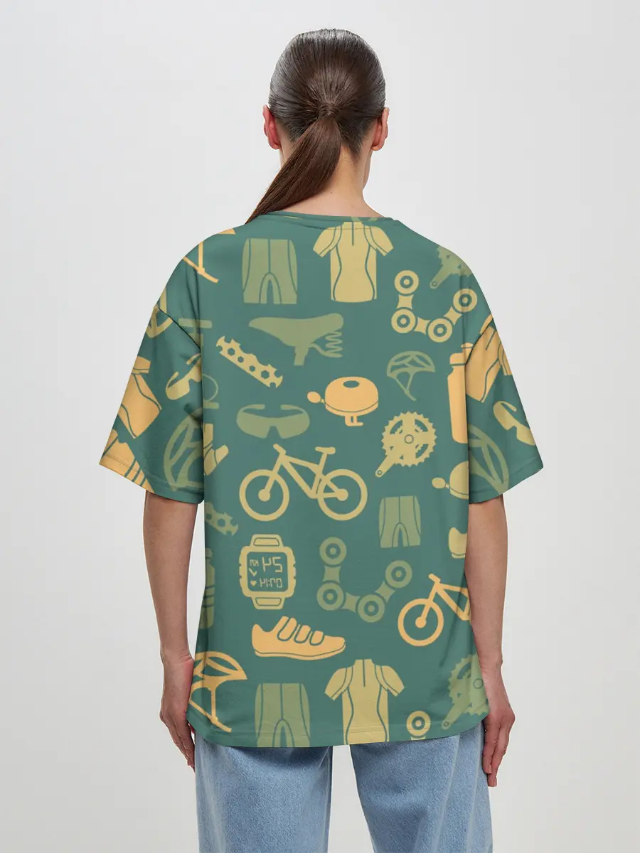 Женская футболка оверсайз / Велосипедист