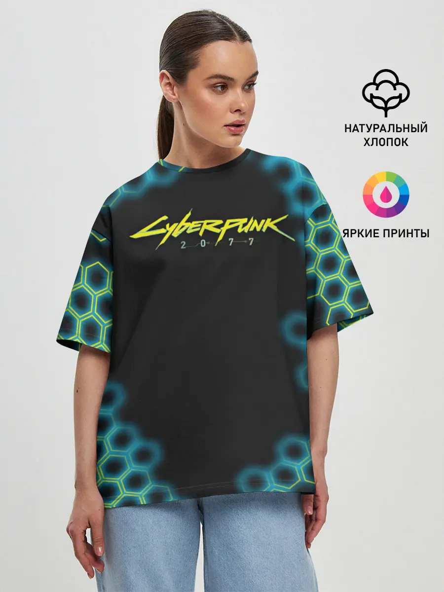Женская футболка оверсайз / CYBERPUNK 2077
