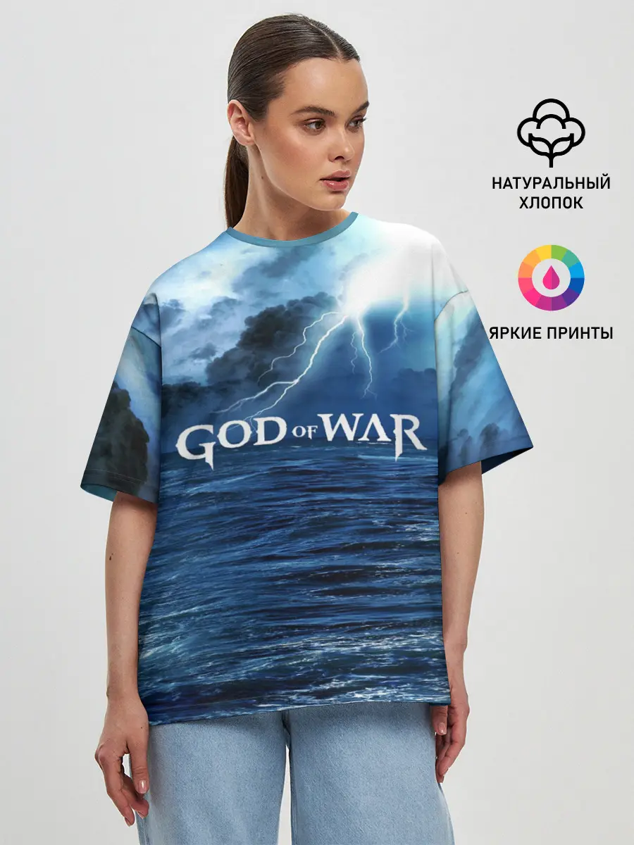 Женская футболка оверсайз / God of WAR