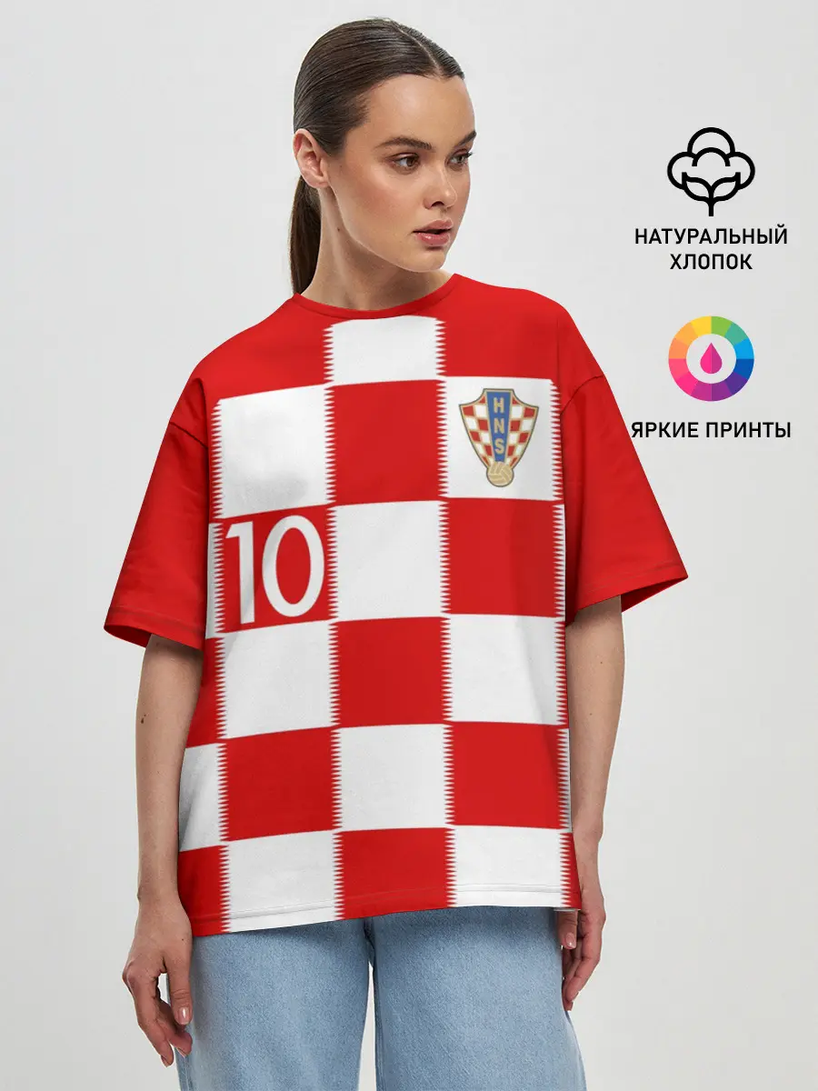 Женская футболка оверсайз / Модрич Хорватия