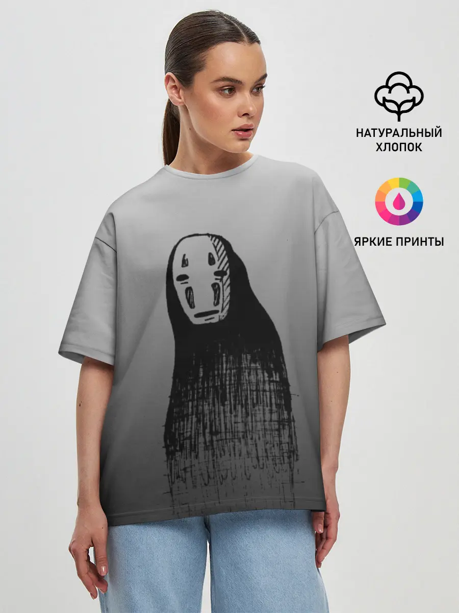 Женская футболка оверсайз / Мрачный Каонаси
