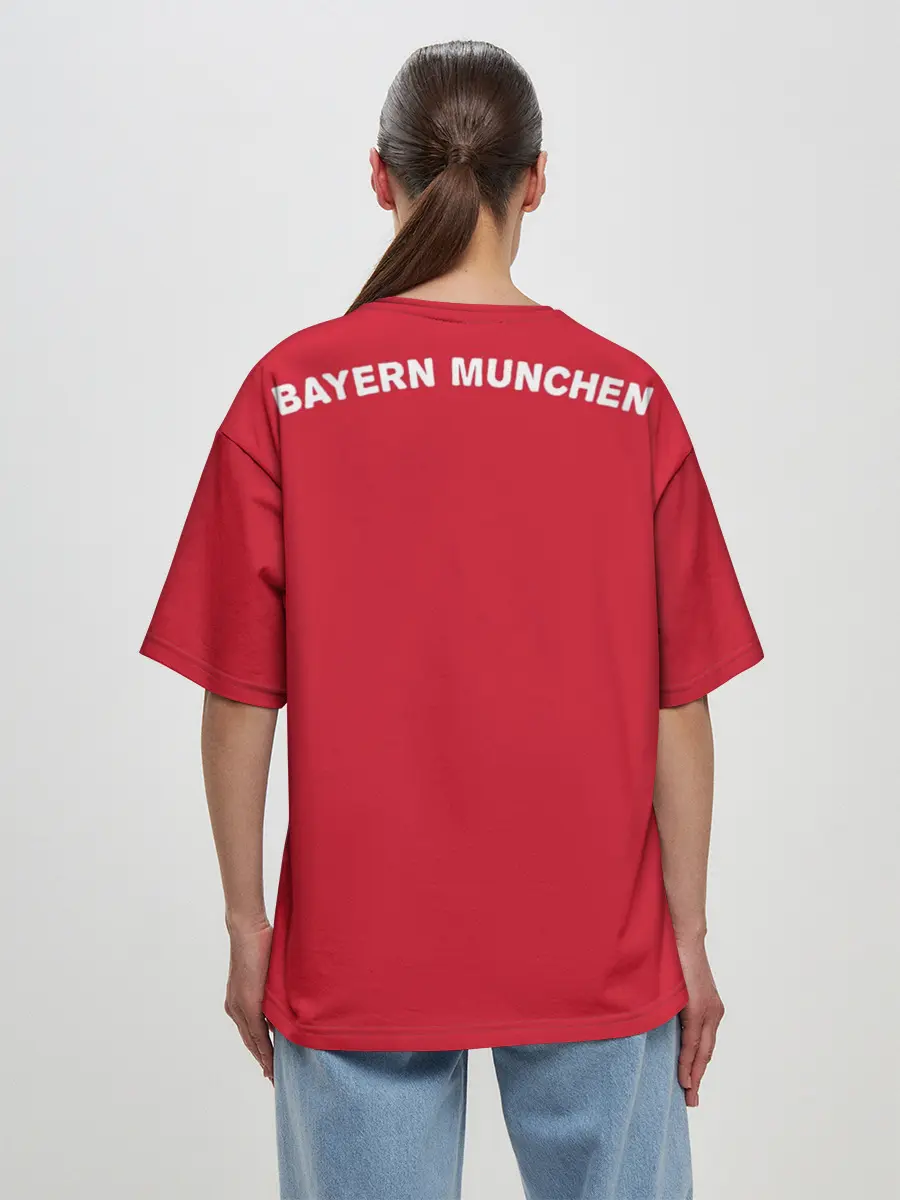 Женская футболка оверсайз / Bayern home 18-19