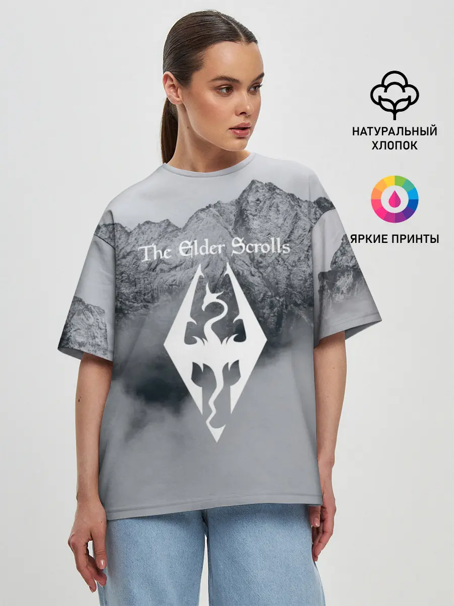 Женская футболка оверсайз / TES V SKYRIM