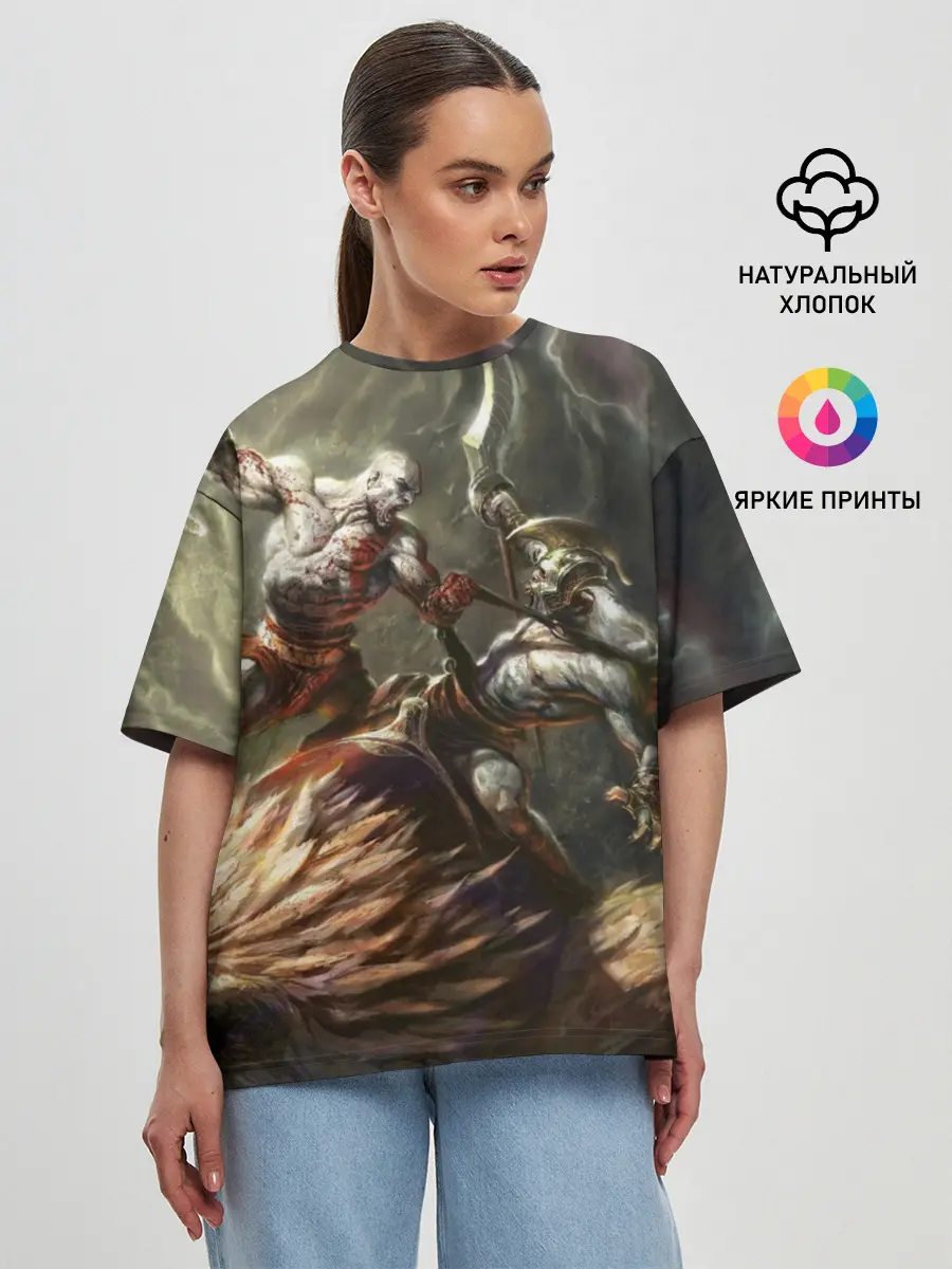 Женская футболка оверсайз / Бог войны