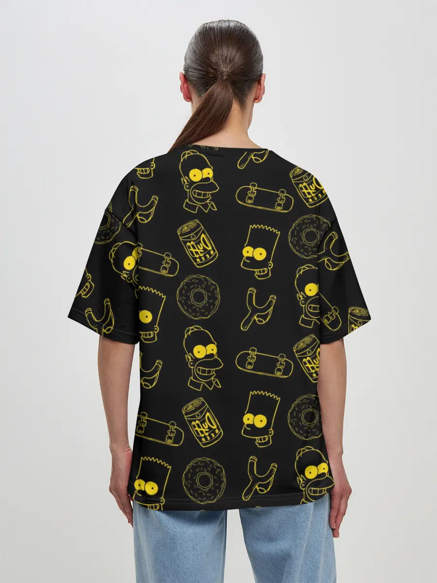 Женская футболка оверсайз / Барт и Гомер