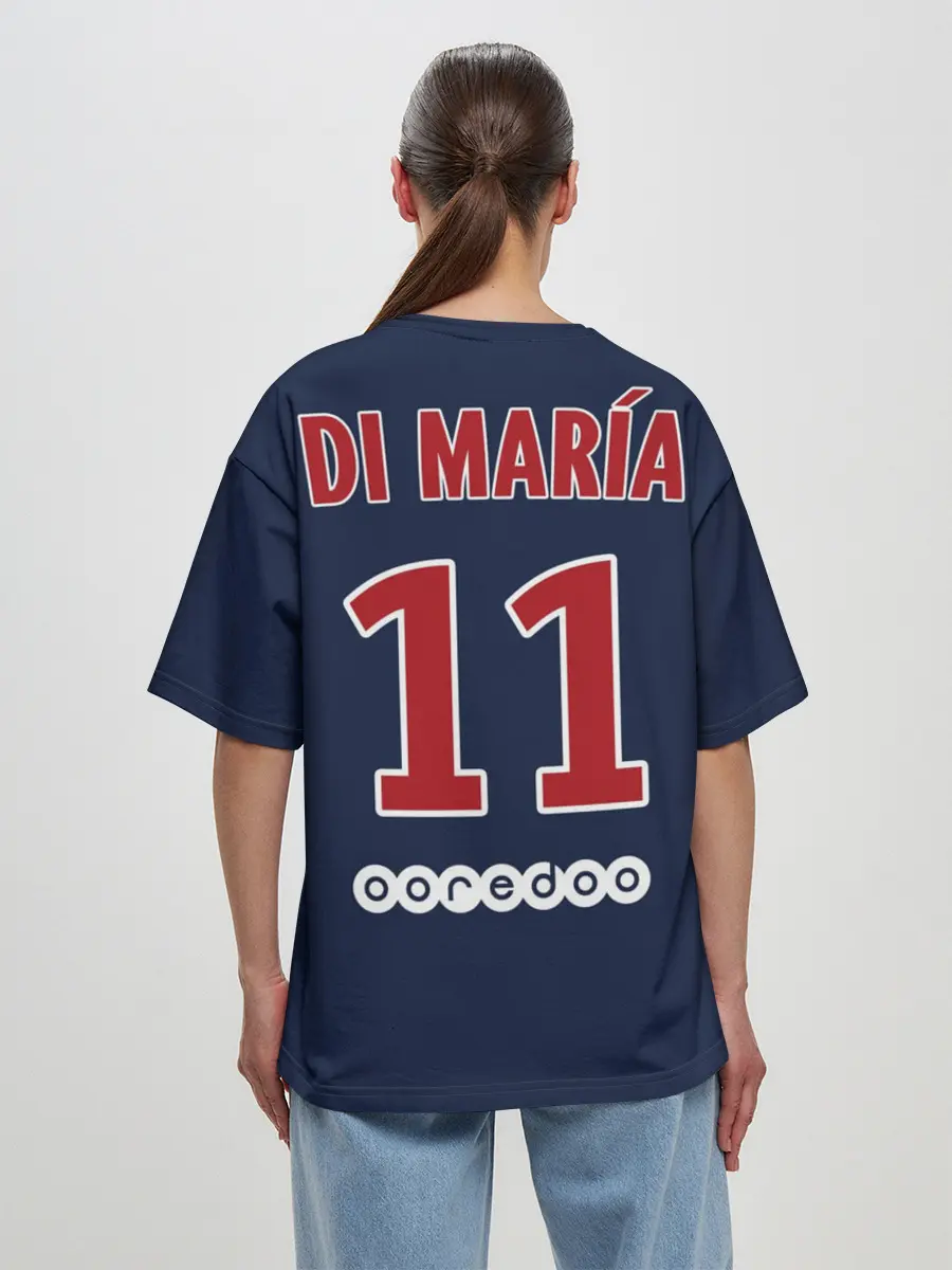 Женская футболка оверсайз / Ди Мария ПСЖ 18-19