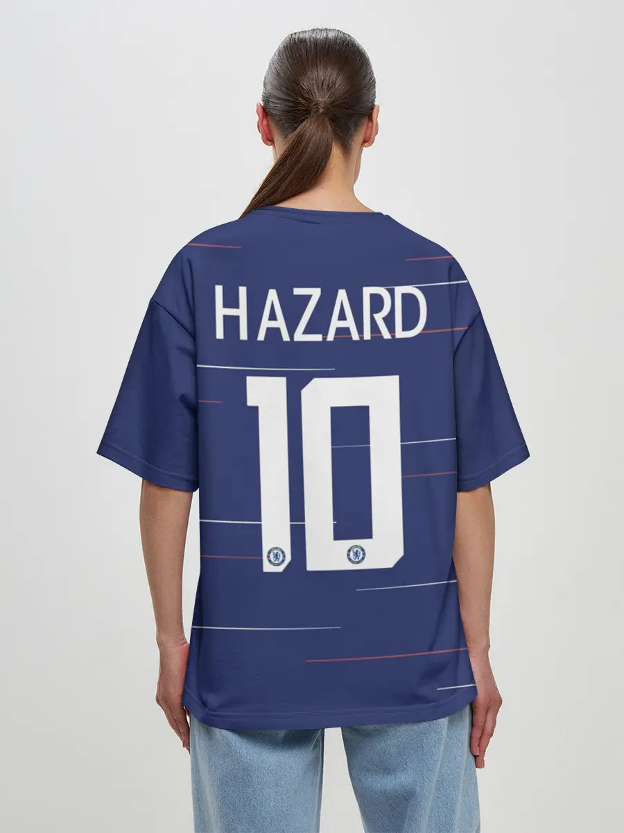 Женская футболка оверсайз / Азар Челси 18-19