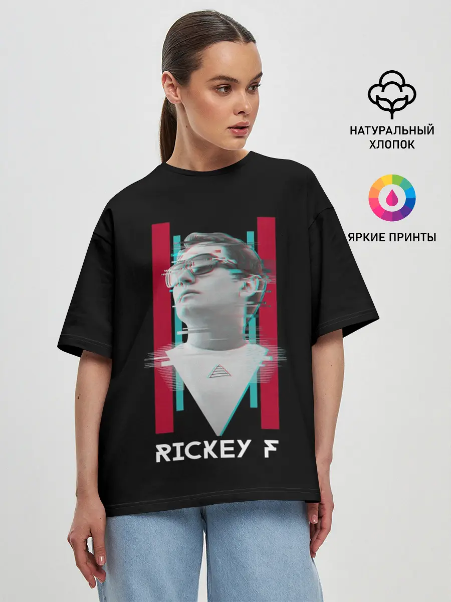 Женская футболка оверсайз / Rickey F Glitch