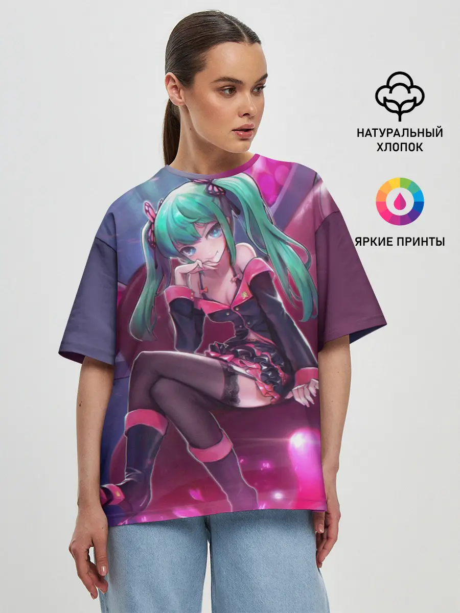 Женская футболка оверсайз / Хатсуне Мику