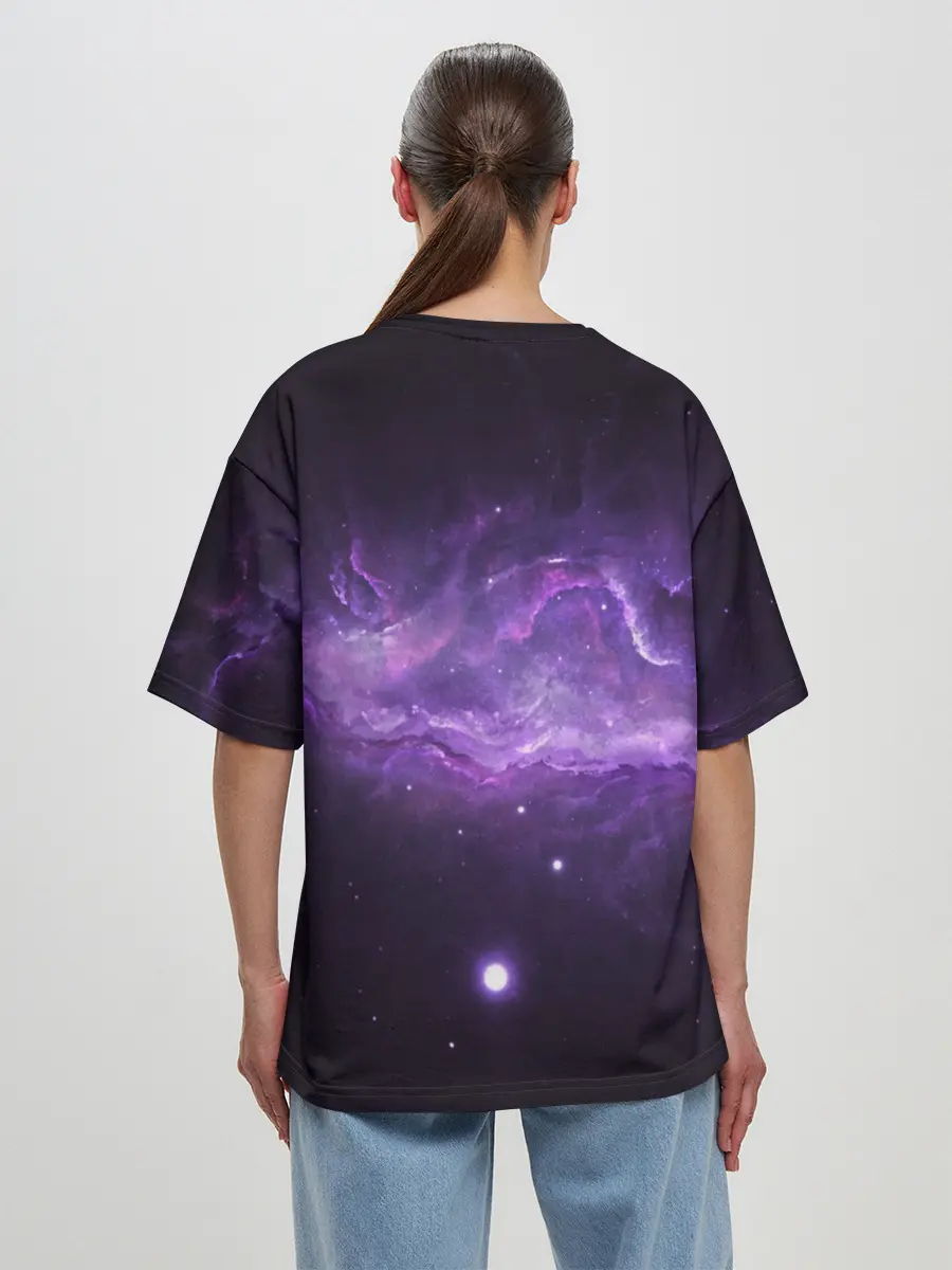 Женская футболка оверсайз / BTS SPACЕ 3D / БТС КОСМОС