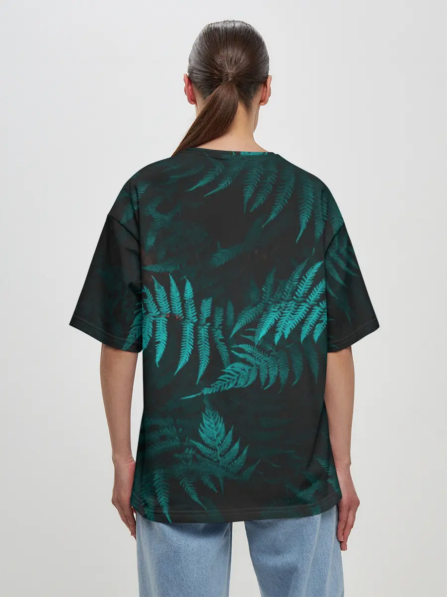Женская футболка оверсайз / Папоротник