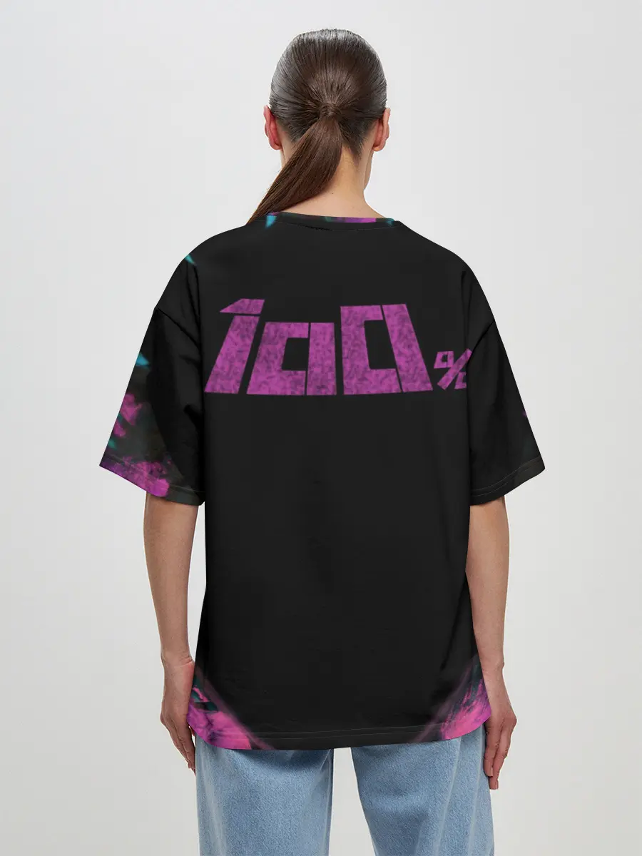 Женская футболка оверсайз / Mob psycho 100 power