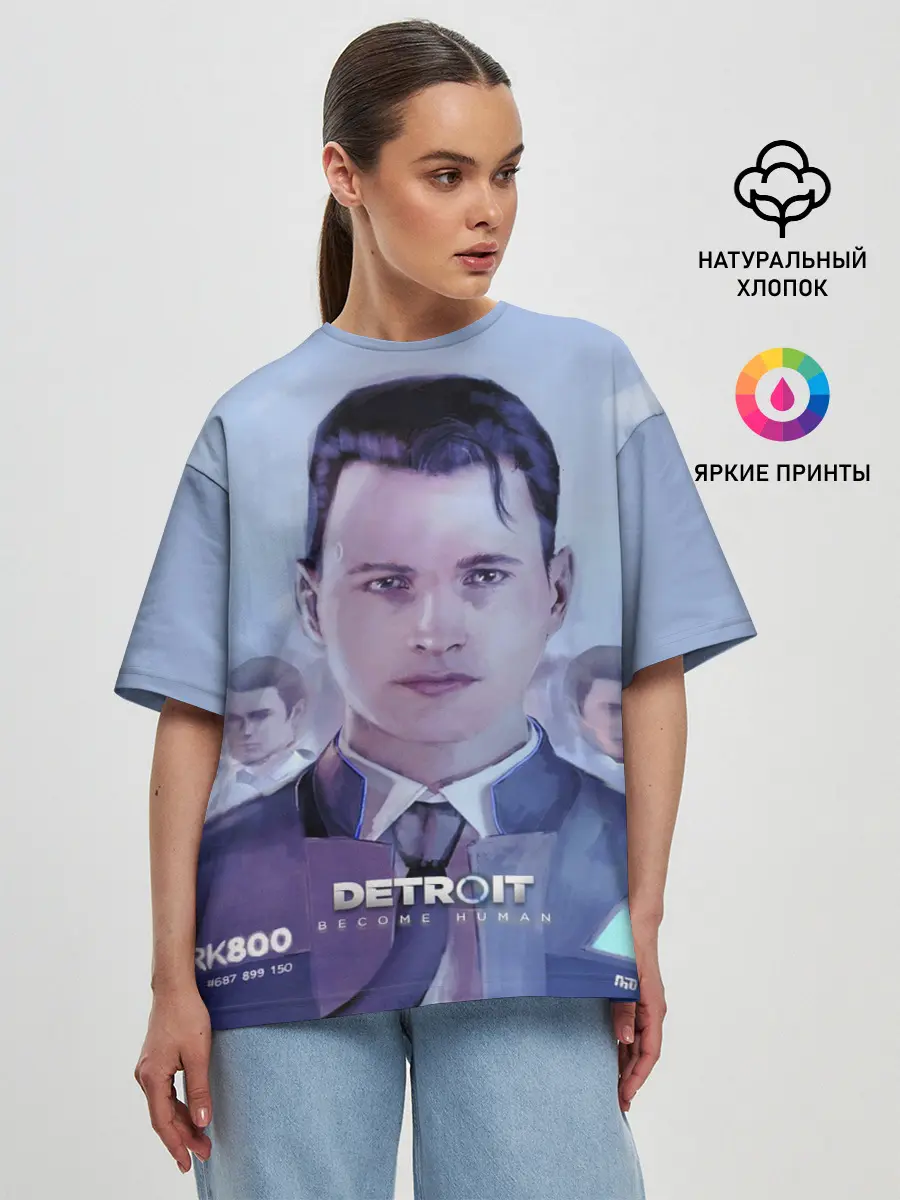 Женская футболка оверсайз / Detroit become human