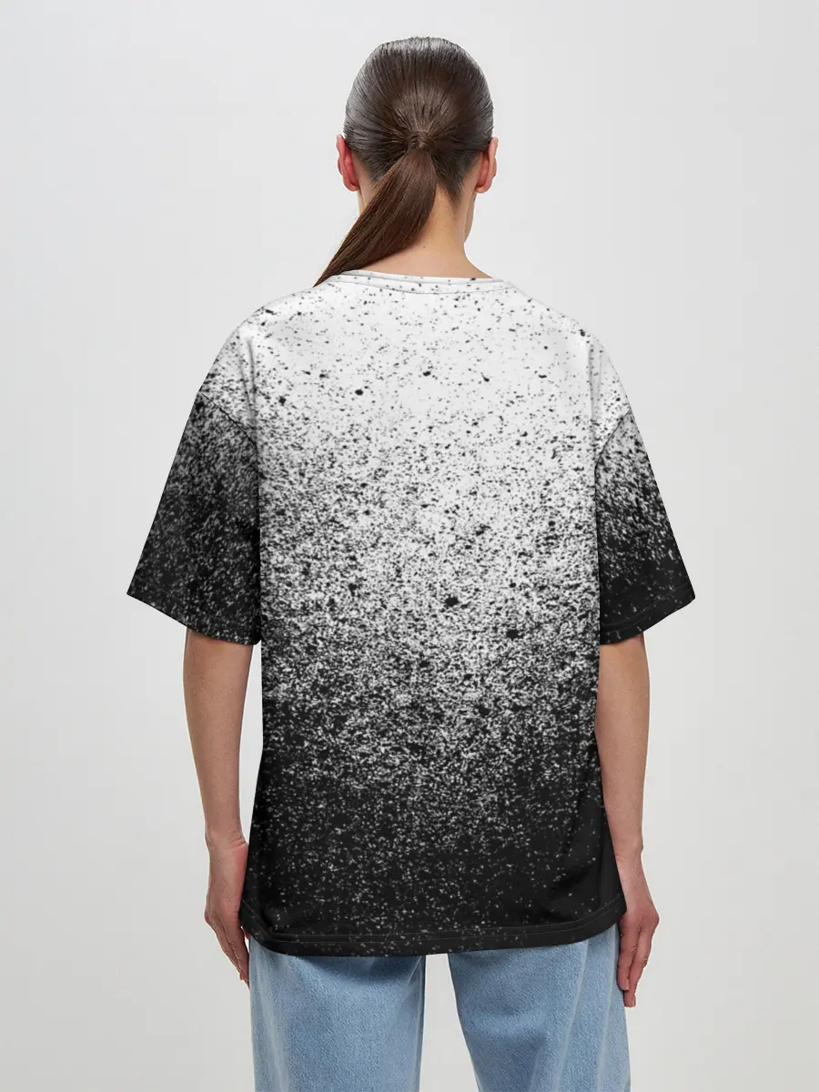 Женская футболка оверсайз / БРЫЗГИ КРАСОК ЧЁРНЫЙ