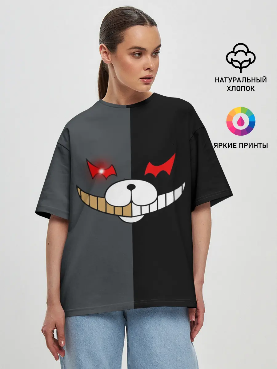 Женская футболка оверсайз / KUROKUMA x MONOKUMA