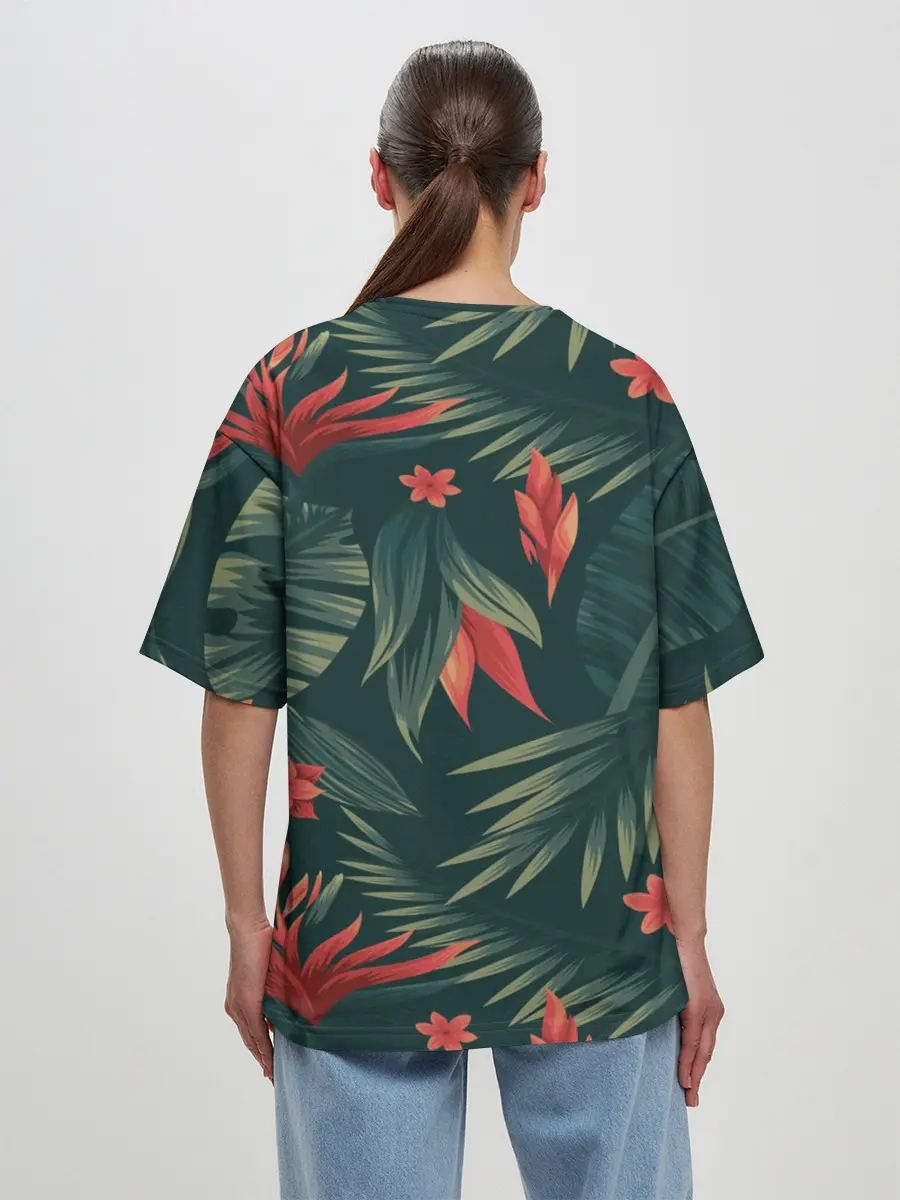 Женская футболка оверсайз / Тропики