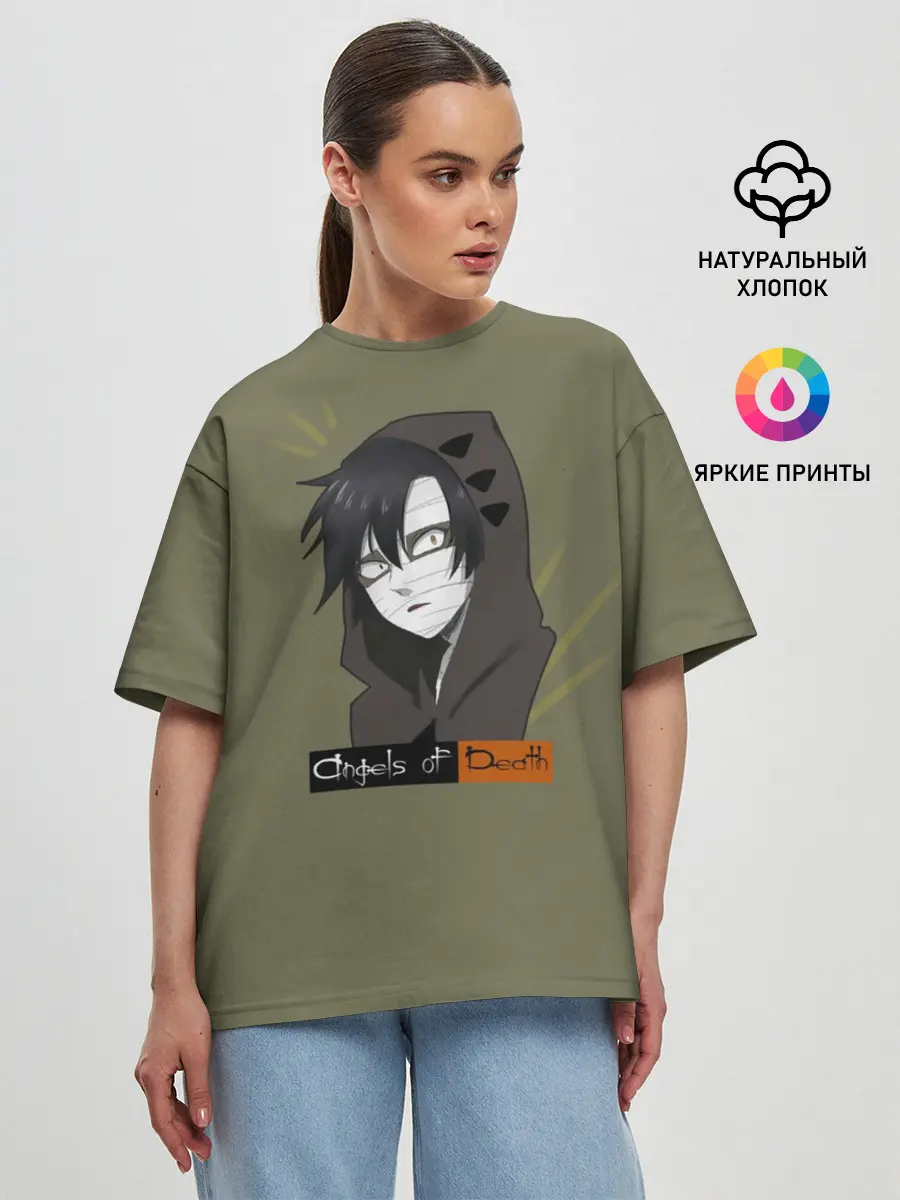 Женская футболка оверсайз / Зак ангел