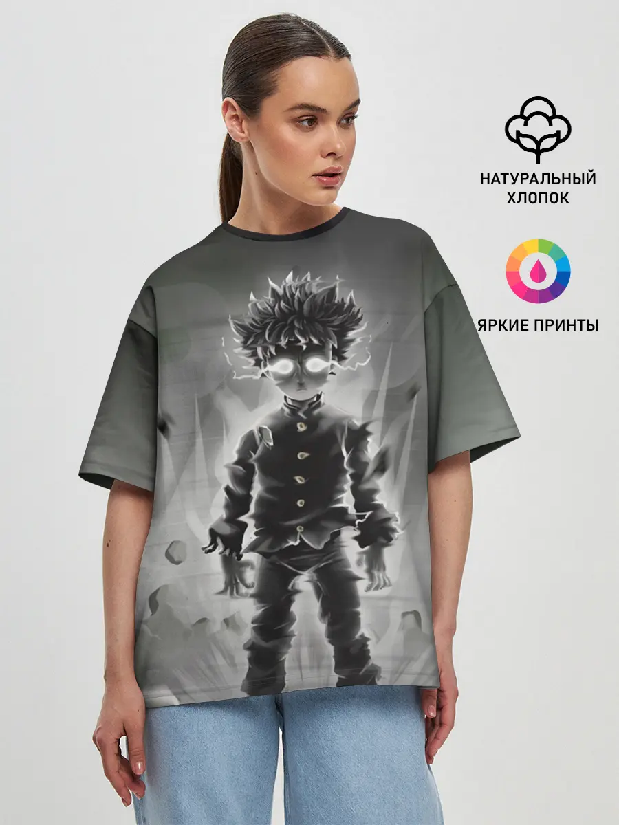 Женская футболка оверсайз / Mob Psycho