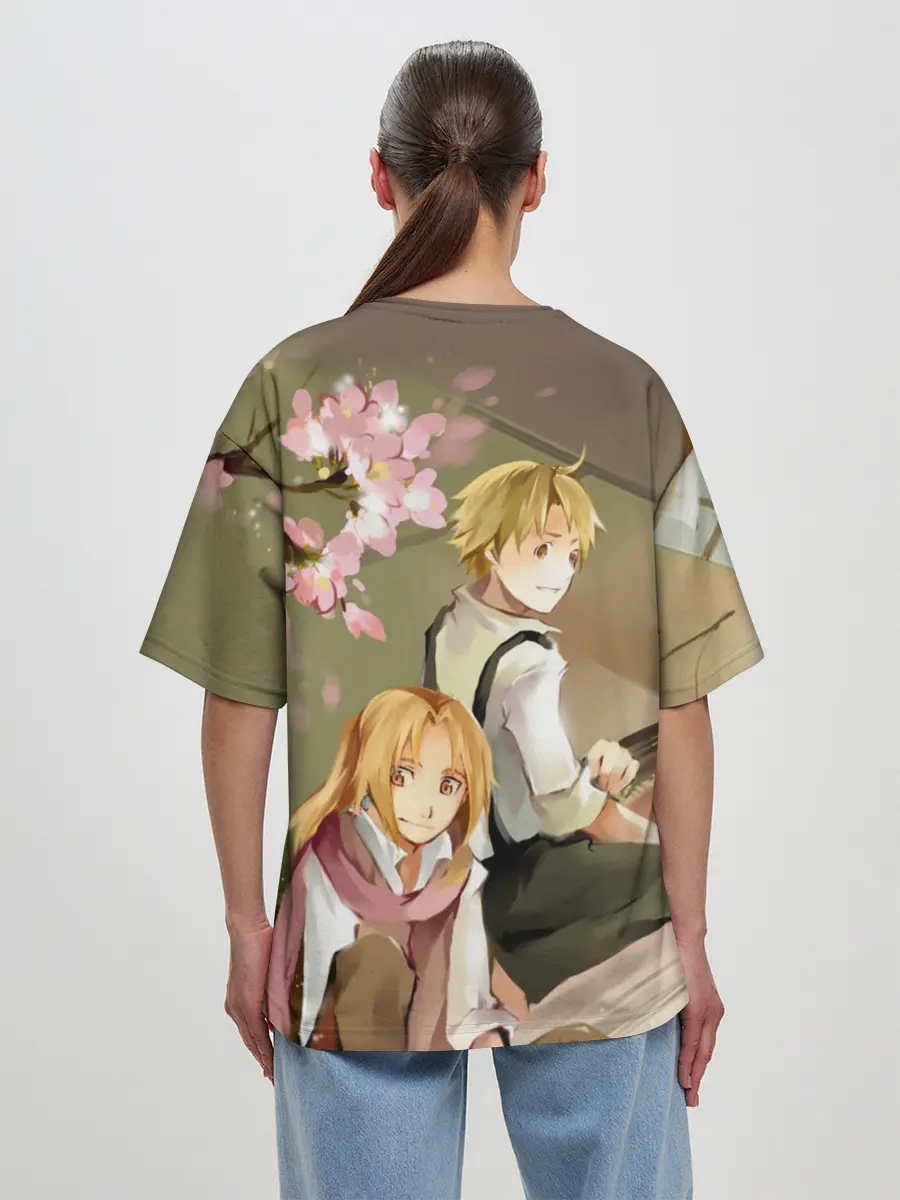 Женская футболка оверсайз / Стальной алхимик