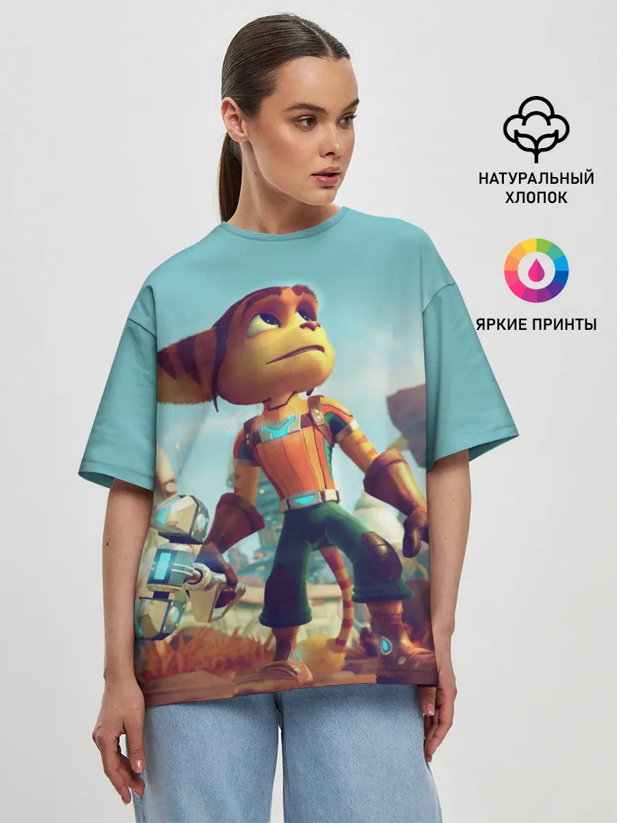 Женская футболка оверсайз / Ratchet and Clank